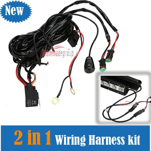 New led hid fog spot work driving light wiring loom harness 12v 40a switch relay