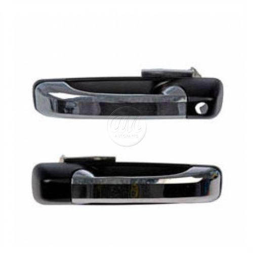 Ram 1500 2500 front chrome & black exterior outside door handle pair set of 2