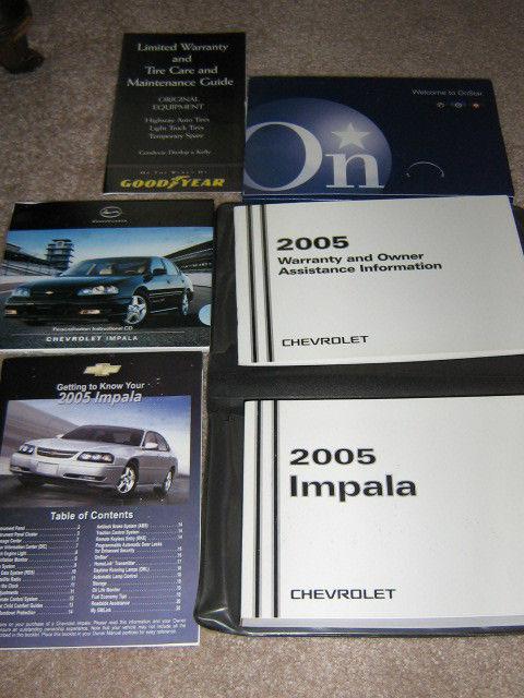 2005 factory chevy impala owner's manuals/user cd/onstar cd & factory case