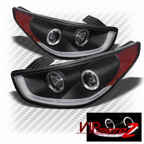 2011-2013 hyundai tucson new black projector headlight halo angel eye