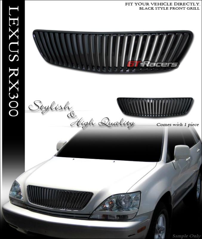 Blk vertical sport front hood bumper grill grille abs 1999-2003 lexus rx300 suv