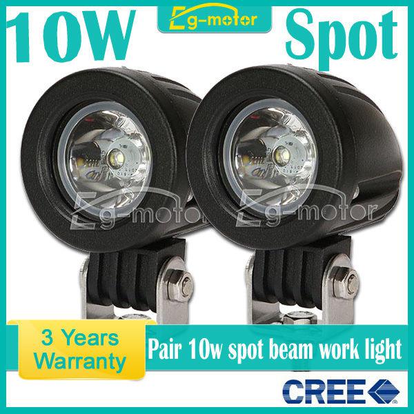 Pair 10w cree led work light spot beam fog lamp car jeep motorcycle atv truck