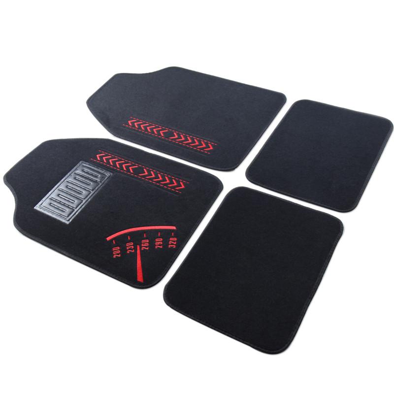 Adeco fl0215 all weather universal fit car floor mats, 4-piece, black color