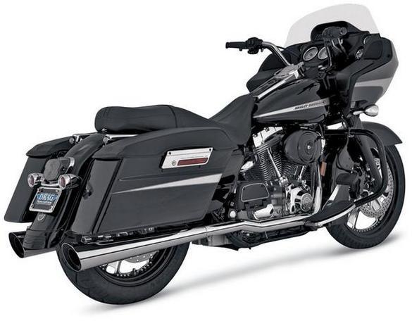 Vance & hines mufflers slip-on slash cut chr harley-davidson flht 1995-2010