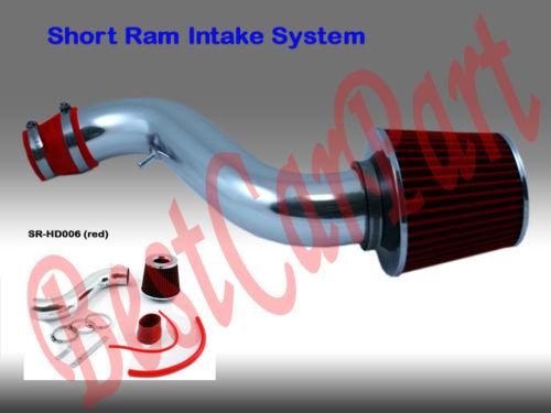 Bcp red 90-93 accord all 2.2l l4 short ram air intake induction kit + filter