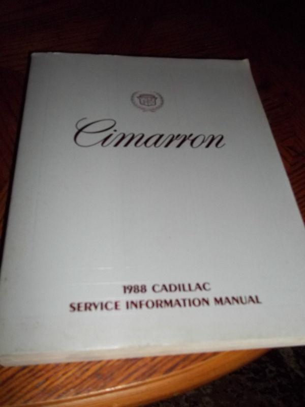 Factory 1988 cadillac cimarron service shop repair manual  