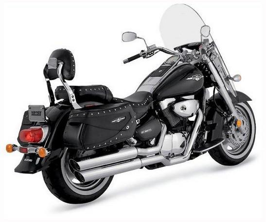 Vance & hines big shots staggered 2:1 exhaust full system chrome for suzuki c90