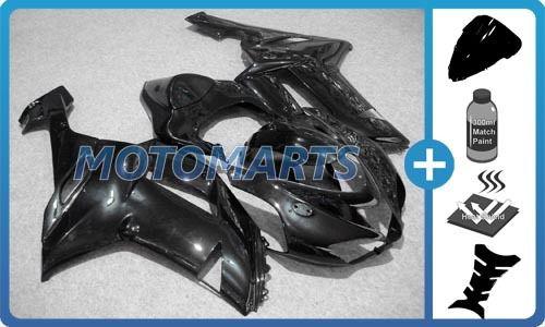 5 in 1 bundle for kawasaki ninja zx6r 07 08 body kit fairing & windscreen blk