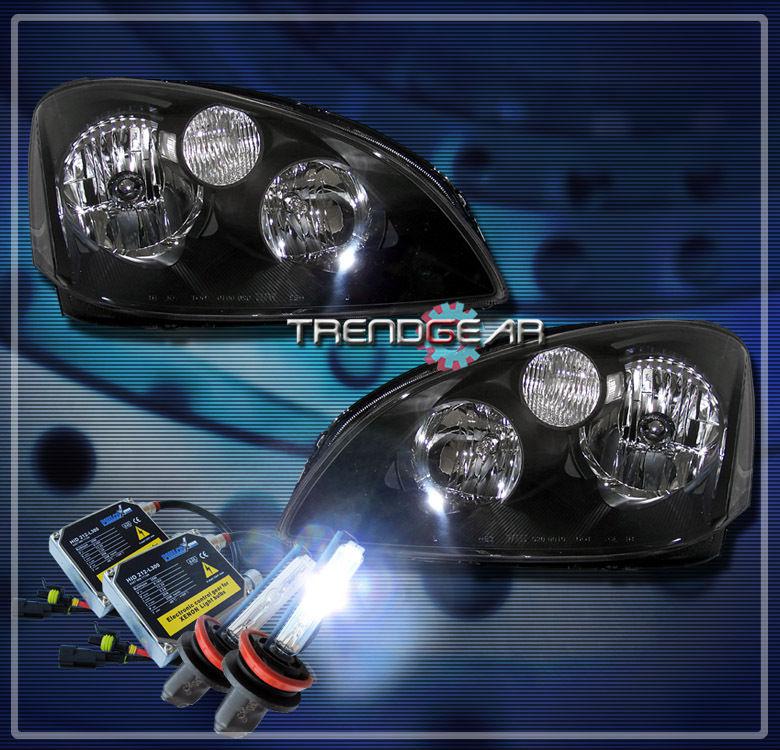 02 03 04 nissan altima s se sl sedan 4dr crystal headlight+hid 8k lamp jdm black