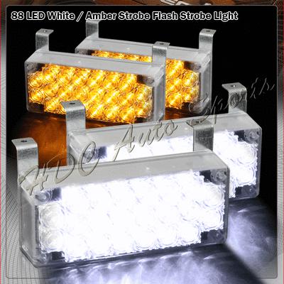 4x 22 led panel bright led emergency hazard warning strobe lights - white&amber