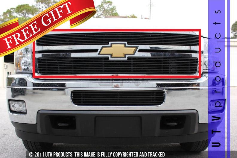 2011 - 2013 chevy silverado 2500 3500 hd billet grille upper 2pc kit black 