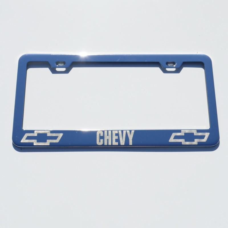 Chevy chrome silver license plate frame full laser 100% high quality engrave new