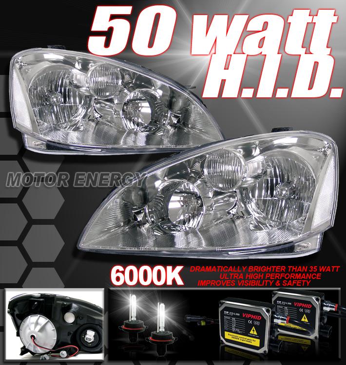 02 03 04 nissan altima crystal headlights+50w xenon hid