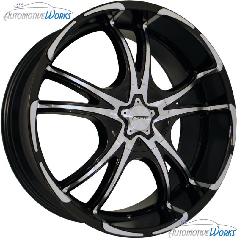 1- 20x8.5 forte twisted 5x108 5x4.25 5x120 +35mm black mirror wheel rim inch 20"