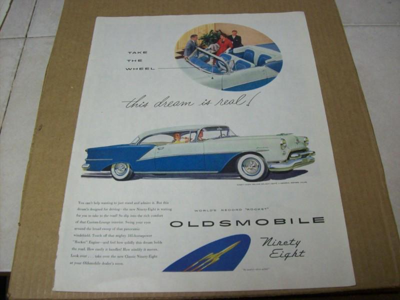 1954 oldsmobile holiday 98 coupe  advertisement, vintage  ad  