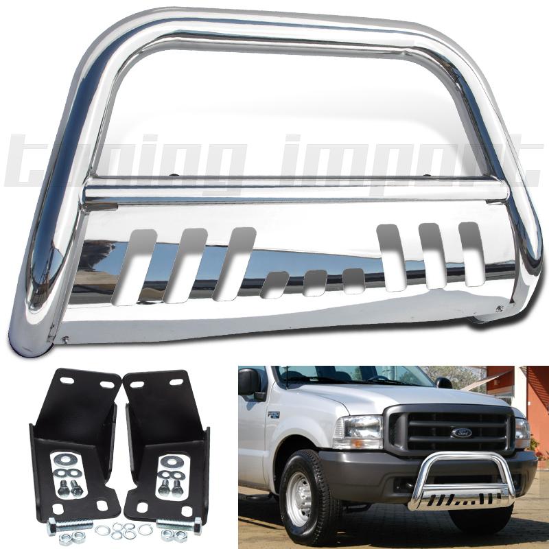 Ford excursion 00-05 crew extended cab chrome front bull bar push grille