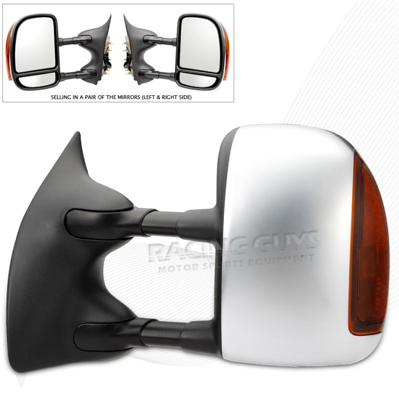 03 04 05 06 07 f250/f350 super duty chrome tow towing mirrors pair assembly l+r