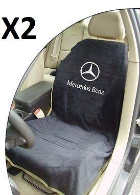 New mercedes benz seat armour seat towel cover black set of 2 (pair)