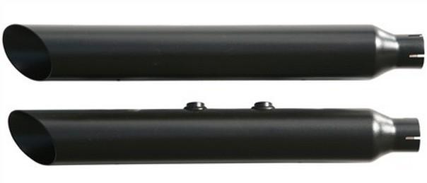 Rush slip-on exhaust 2.0 baloney cut blk harley-davidson flstn 2007-2010