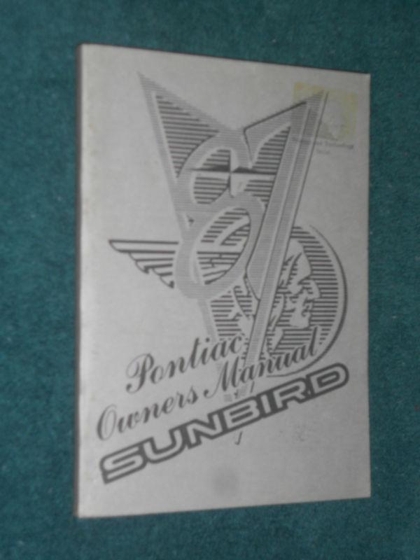 1987 pontiac sunbird owners manual original guide book!