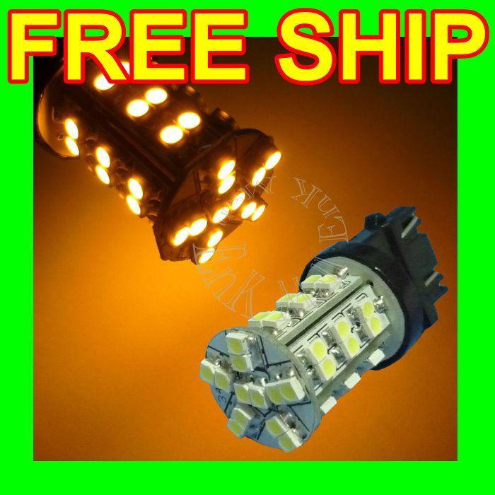 2x 3157 3057 amber 42-smd tail brake led car light bulb