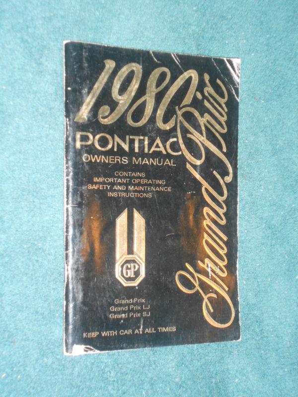 1980 pontiac grand prix owners manual / original guide book!