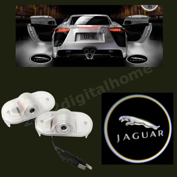 2 cree 3d laser led welcome lights door lamp shadow jaguar hd logo for jaguar-xj