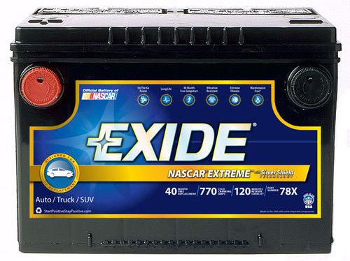 Exide 78x battery, std automotive-exide nascar & global extreme - cca: 770