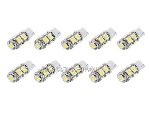 New 10pcs t10 194 168 w5w car led lamp 5050 smd white wedge light bulbs 012-10