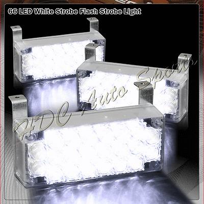 3x 22 led panel bright led emergency hazard warning strobe lights - white