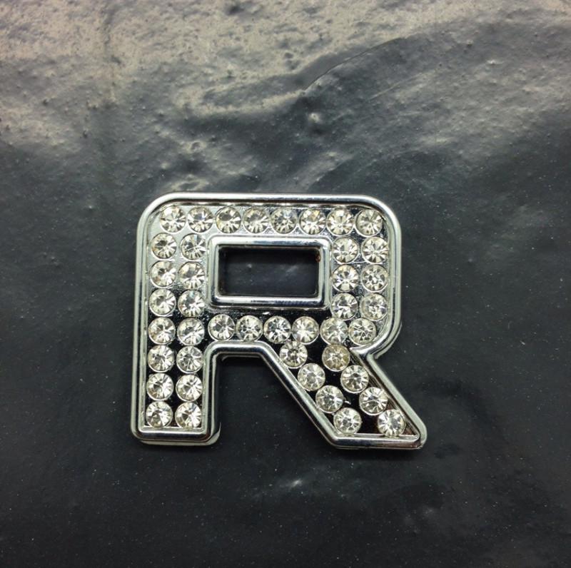 Luxury diy diamond 3d chrome letters number sticker decal decoration - letter r