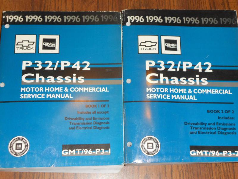 1996 / chevrolet / gmc / front engine motor home shop manual set / orig books 