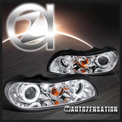 Chevy malibu classic cutlass chrome led halo projector headlights