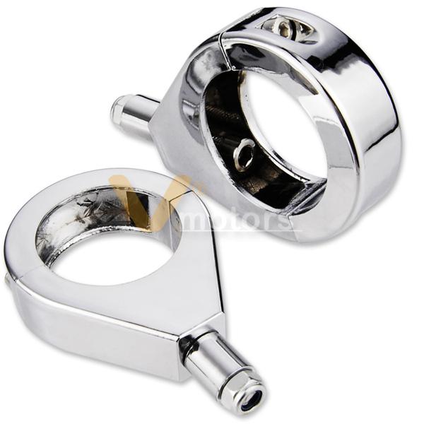 2x chrome fork turn signal relocation clamp mount for harley sportster dyna 39mm