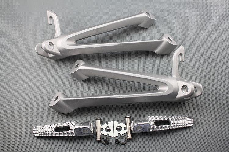 Silver rear passenger foot peg footrest&bracket for 2006 2007 suzuki gsx-r 750