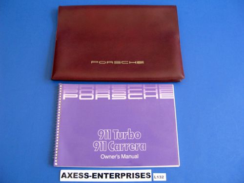 1988 porsche 930 turbo 911 carrera owners manual drivers book + oem pouch # l132