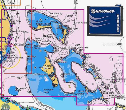 Navionics # cf699p - plat+ multi-dimensional marine charts - northern bahamas