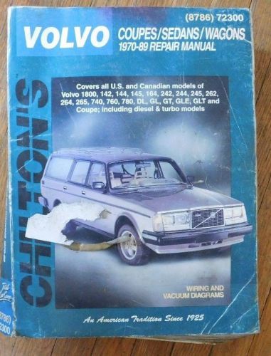 Chilton volvo coupes/sedans/wagons 1970-1989 repair manual book guide