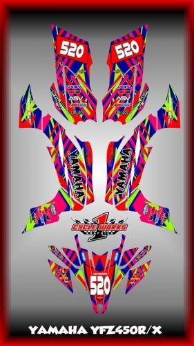 Yamaha yfz450r yfz450x 450x  semi custom graphics kit 09-13 mayhem trance6