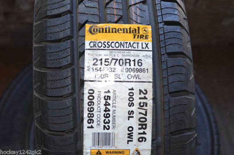 1 new 215 70 16 continental crosscontact lx tire