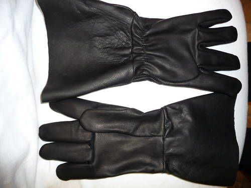 #7998 small tough goatskin leather motorcycle police 5&#034; gauntlet gloves