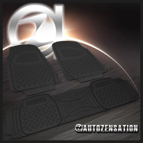 Black pvc heavy duty 3d rubber print truck suv car floor mat semi-custom 3pc