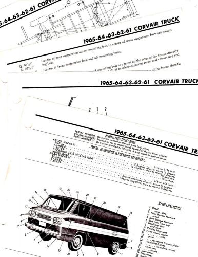 1961 1962 1963 1964 1965 chevrolet corvair truck motors frame crash sheets morig