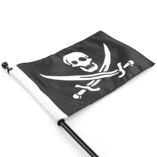 Pro black motorcycle flags motor 6.7&#034; x 11&#034; skull knife pattern flag fashion