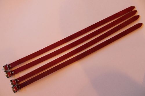 Leather ski straps for leitz roof luggage rack fits porsche 911 &amp; 912 set of 4