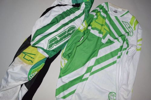 2016 axo motion mx motocross mx jersey &amp; pant gear set large 32 white green