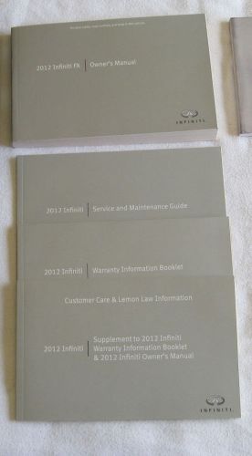 2012 infiniti fx fx35 fx50 owner&#039;s owners manual set w/quick ref &amp; case (q-x)