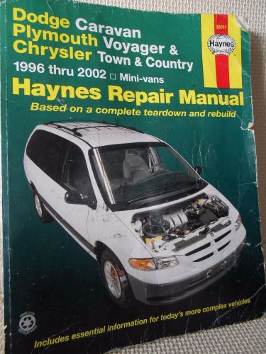 Dodge caravan plymouth voyager chrysler t &amp; c 1996-2002 haynes repair manual