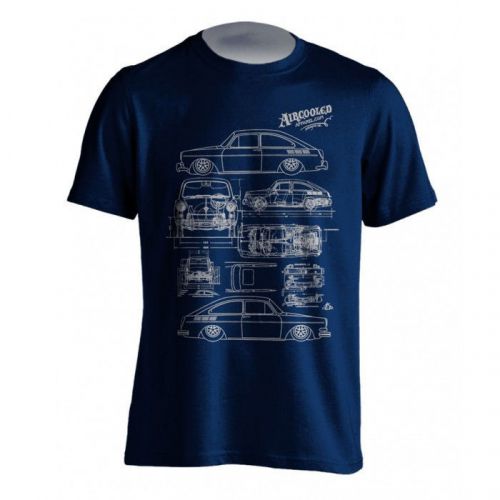 Fastback blueprint in blue large size.