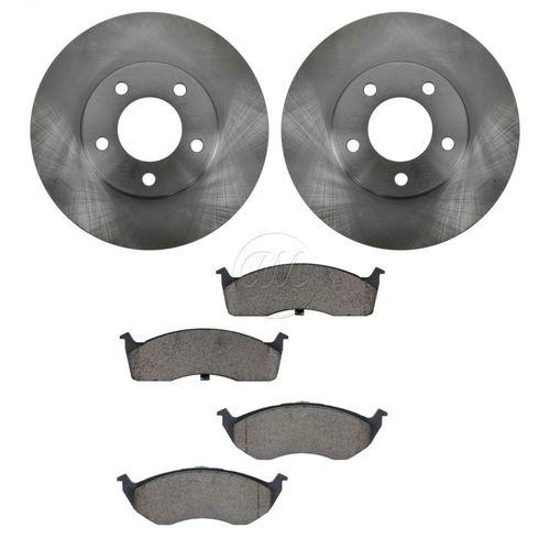 Brake pad & rotor kit ceramic front for 96-00 town & country caravan voyager new